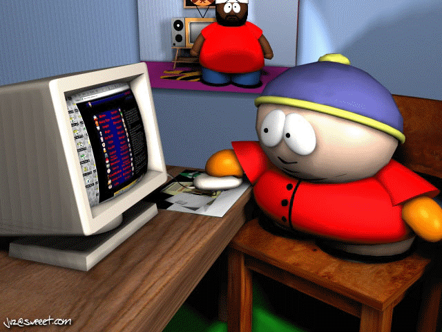 cartman at his pc